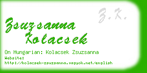 zsuzsanna kolacsek business card